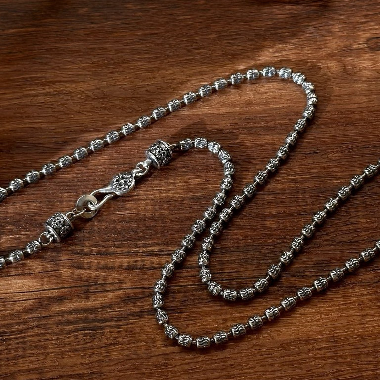 สร้อยคอลูกปัด Retro Seiko Iris ดีไซน์เก๋จากเงินสเตอร์ลิง 925