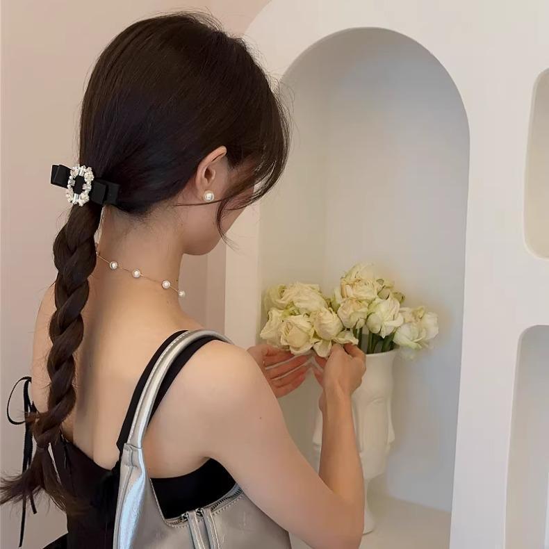 ยางรัดผมแฟชั่น korea ยางรัดผม ประดับคริสตัล ทำด้วยมือ จัดส่งจากประเทศไทย - รูปที่ 4