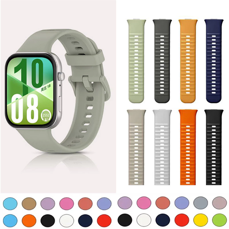 กีฬายางนุ่มสําหรับนาฬิกา Huawei Fit 5/5 Pro/4/4 Pro/3 สายรัดซิลิโคนเปลี่ยนสายรัดข้อมืออุปกรณ์เสริม Smartwatch สําหรับ Huawei Fit 4/4 Pro/3
