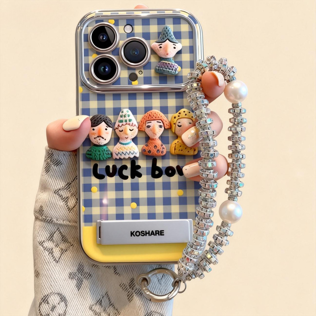 💖Novel💖-เคสม้าโพนี่สีชมพู พร้อมสายแขวนและขาตั้ง เคส iPhone 17PROMAX เคสไอโฟน 13PRO 16PRO 15 14PLUS 12 11-CHX6DSC10