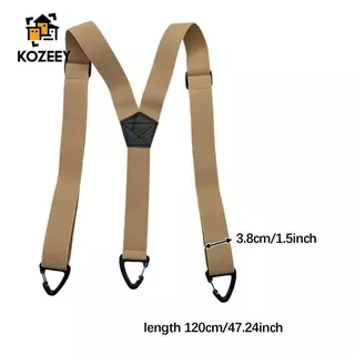 [KOZEEY] สายเอี๊ยมทำงานสำหรับผู้ชาย ขนาด 1.50 นิ้ว มีความยืดหยุ่นและทนทาน มาพร้อมตัวล็อกใต้เสื้อ