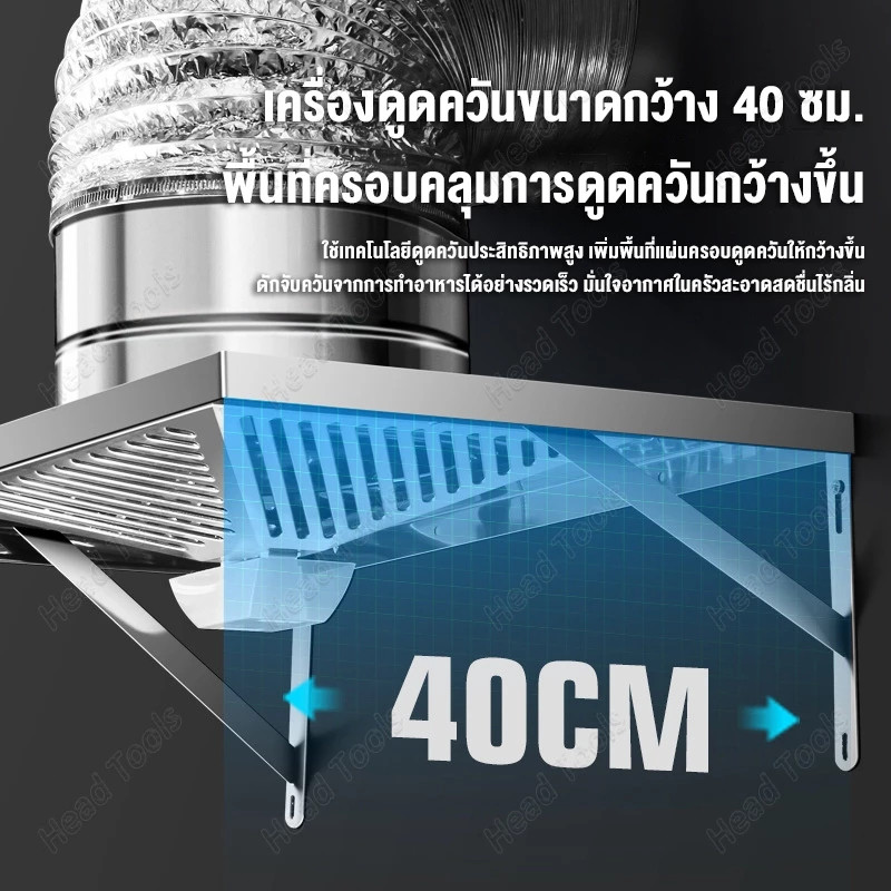 SANDE เครื่องดูดควันในครัว 6/8/10/12นิ้ว 120W เครื่องดูดควัน สแตนเลส พัดลมระบายอากาศครัว พร้อม 3mท่อลม ลมแรง คุณภาพดี - รูปที่ 3