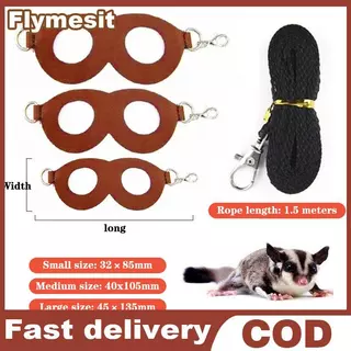 Flymesit 4 ชิ้นสัตว์เลี้ยงขนาดเล็กสายรัดหน้าอกหนูแฮมสเตอร์กระรอก Leash Anti Bite Traction เชือก Sugar Glider Windproof พิเศษ Anti Lost เชือก EN