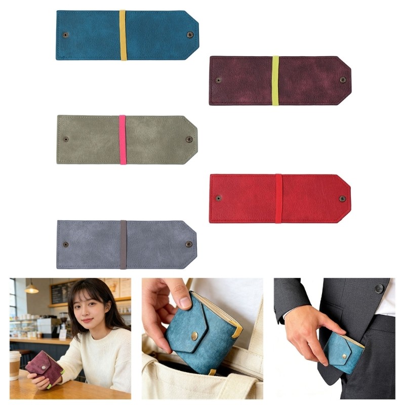 Kiss Mens Leather Wallet with Money Clips Slim Pocket Money Wallets Organizer Cash Wrap Wallet Fast 
