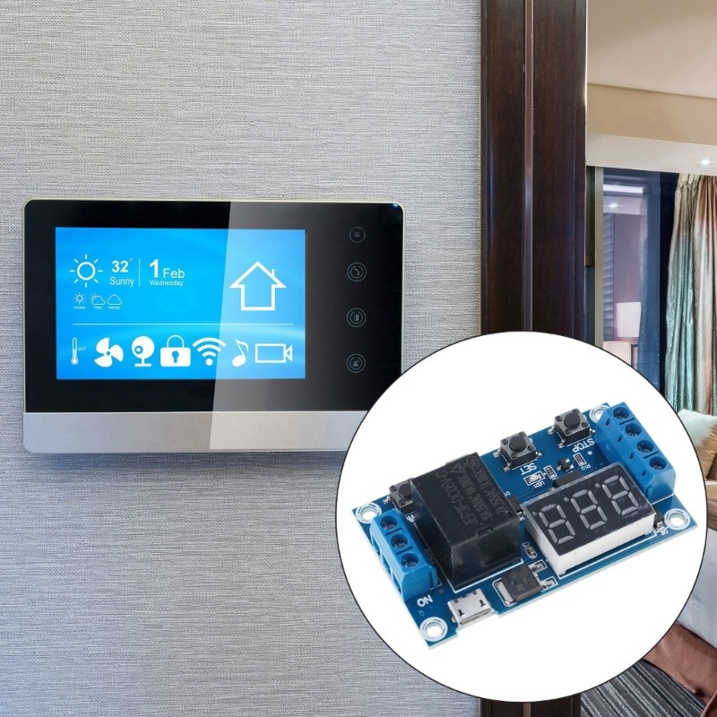 BTF DC6-30V รีเลย์หน่วงเวลาโมดูลปรับ 0 1s 999min Cycle Timers หน้าจอ LED สําหรับโครงการอิเล็กทรอนิกส