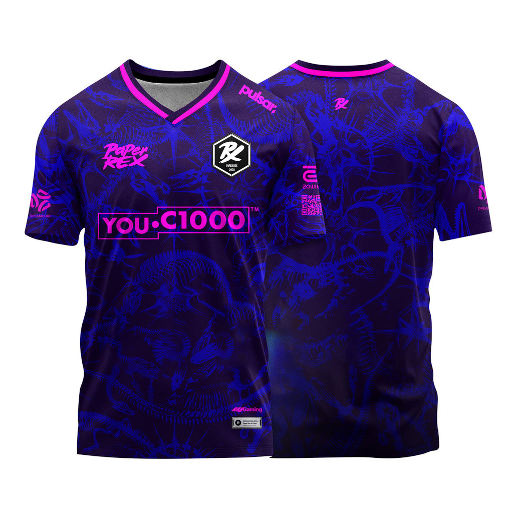 เสื้อยืด Rex DinoGlitch ซีรีย์ 2026/27 สำหรับ VALORANT Esports Club PRX แฟชั่นสตรีทแวร์