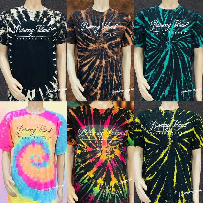 BORACAY เสื้อยืดมัดย้อมสําหรับผู้ชายและผู้หญิง | | ผ้าโพลีเอสเตอร์ เย็นสบาย ระบายอากาศ | เสื้อยืดลาย
