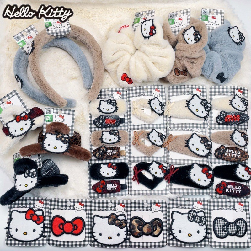 ของแท้จาก Sanrio: Hello Kitty Plush และกิ๊บทอดผมยางสำหรับเด็กผู้หญิง
