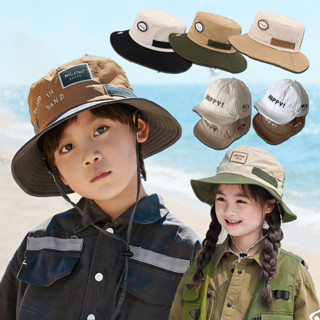 หมวกเด็ก หมวกกันแดดสำหรับเด็ก หมวกบักเก็ต มีเชือกปรับขนาด กล…