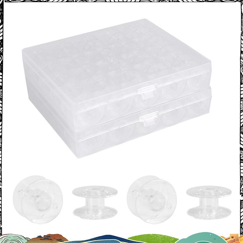 50 ชิ้นจักรเย็บผ้า Bobbins พร้อมเคสสําหรับ Brother Singer Janome Kenmore neweer