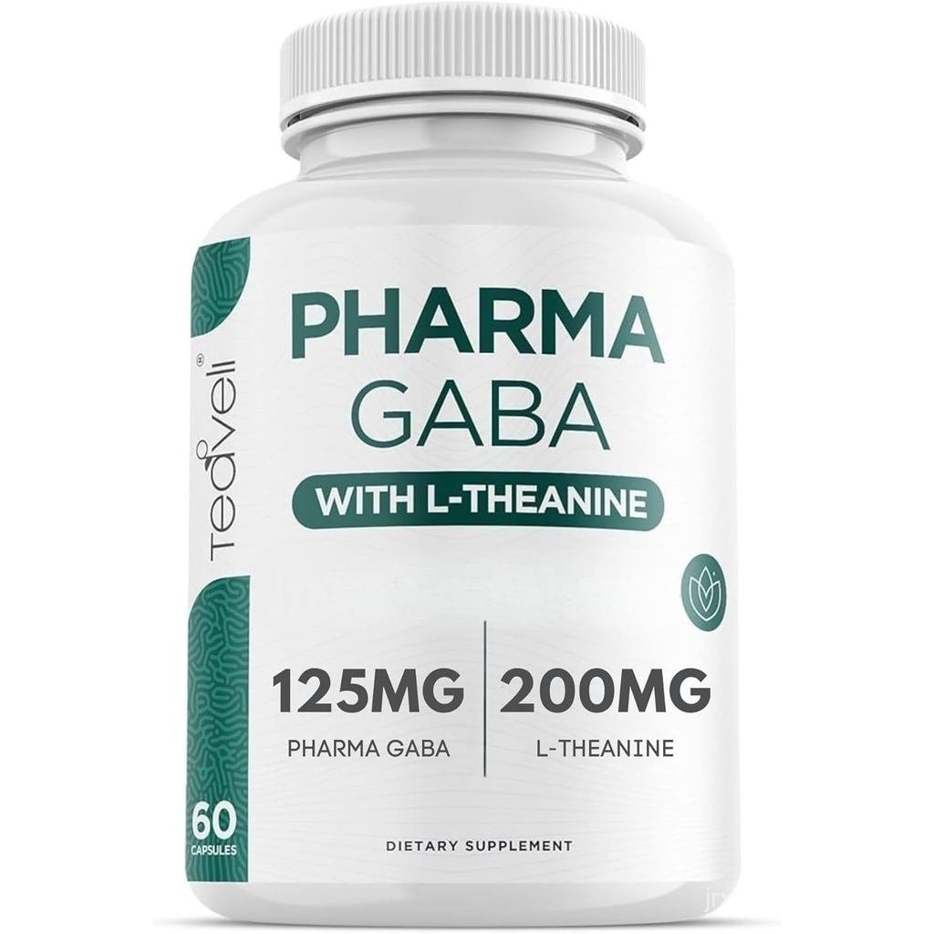 Pharma GABA with L-Theanine อาหารเสริม 100 mg PharmaGABA และ 200 mg L-Theanine สนับสนุนสมาธิและการทำ