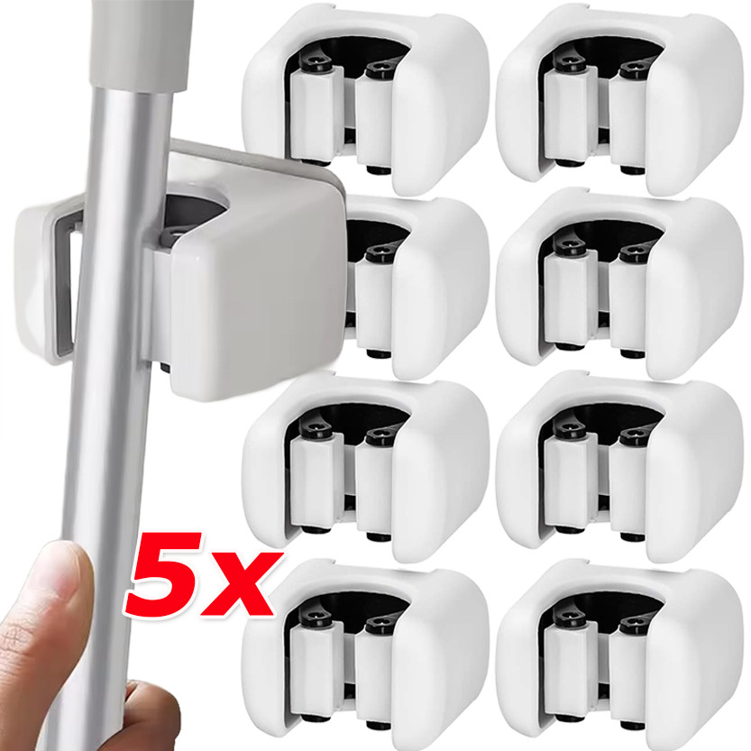 1/3/5 ชิ้น Self-Adhesive Mop ไม้กวาดผู้ถือ/ห้องครัวห้องน้ําอุปกรณ์จัดเก็บคลิป