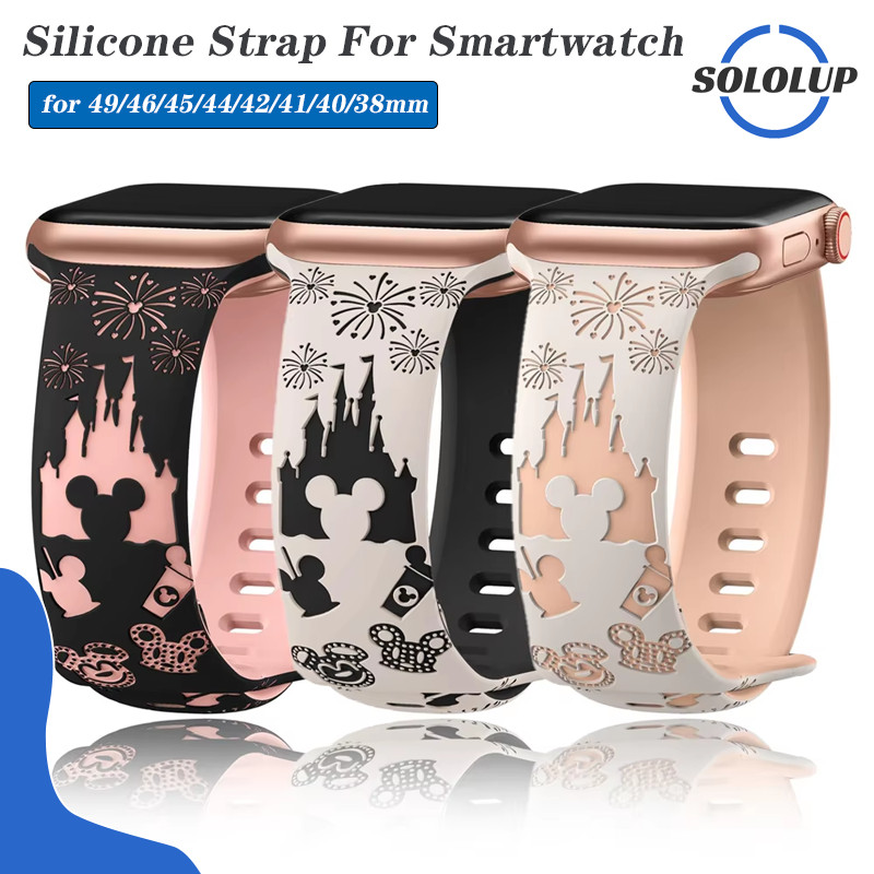 สายซิลิโคนพิมพ์ for IWatch Ultra 3 2 49mm Smartwatch Series 11 10 9 8 7 6 5 SE 3 2 46mm 45 44 42 41 40 38mm