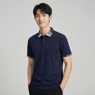 B&R เสื้อโปโล Polo shirt เสื้อยืดคอปก ลำลองเข้าได้กับทุกชุด ธุรกิจผู้ใหญ่ รุ่นสลิม ระบายอากาศได้ดีใส่สบาย