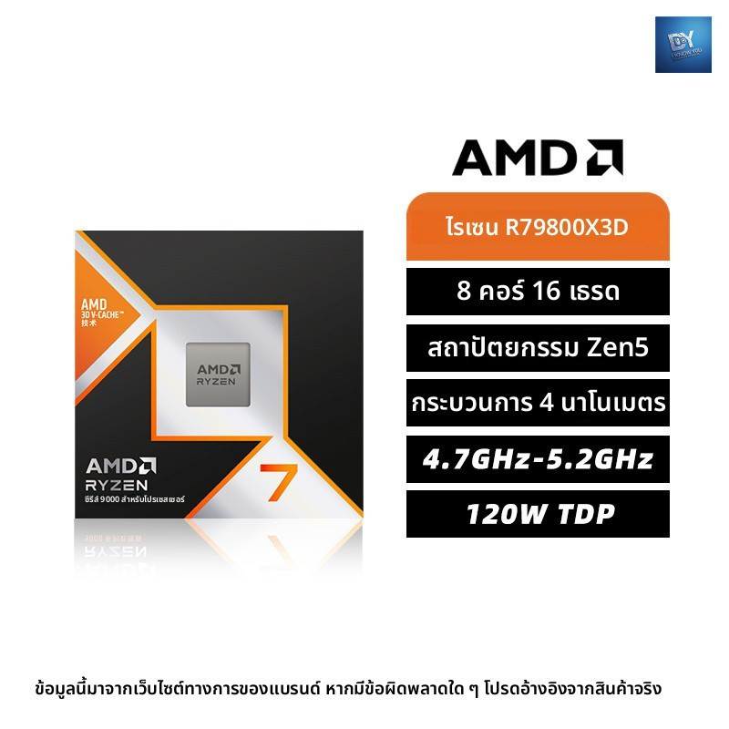 Iky AMD R5 9600X R7 9700X 9800X3D R9 9900X 9950X3D หลวมชิ้นกล่องCPU
