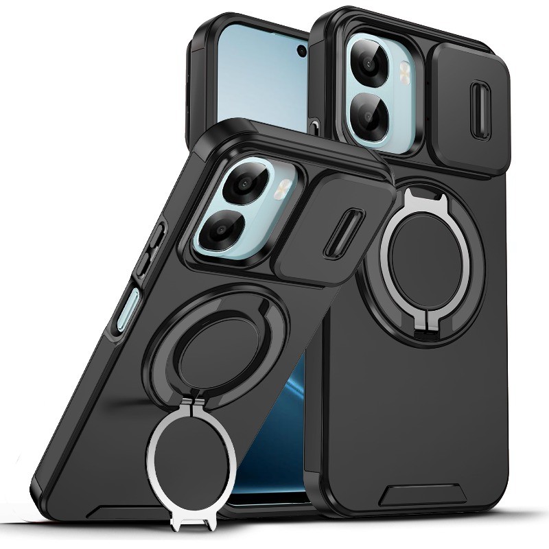 สําหรับOppo A6C A6S 5G A6Pro A6 Pro A6X A6T 2025 เคสโทรศัพท์เกราะแหวนผู้ถือเลนส์แม่เหล็กป้องกันปลอกOppoA6Pro OppoA5Pro A5 A5X A5i A3X A3Xกันกระแทกปกหลัง