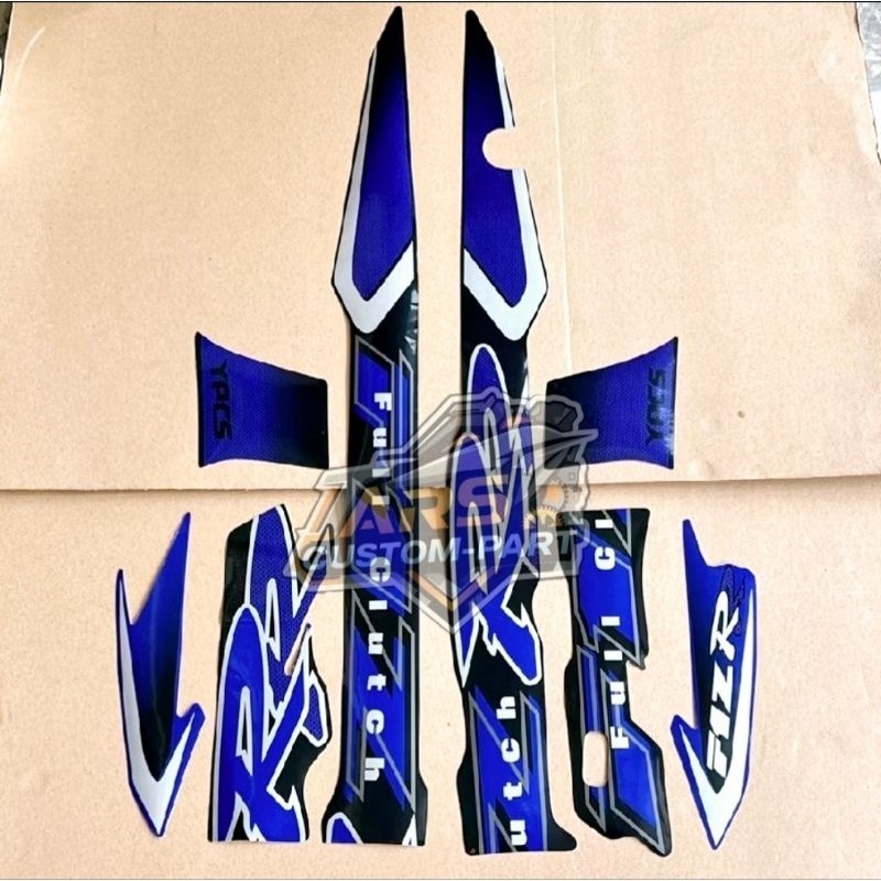 Striping สติกเกอร์ Yamaha F1ZR fizr fuberz r f1 zr 2002 สีดํา สีฟ้า รายชื่อร่างกายมาตรฐาน