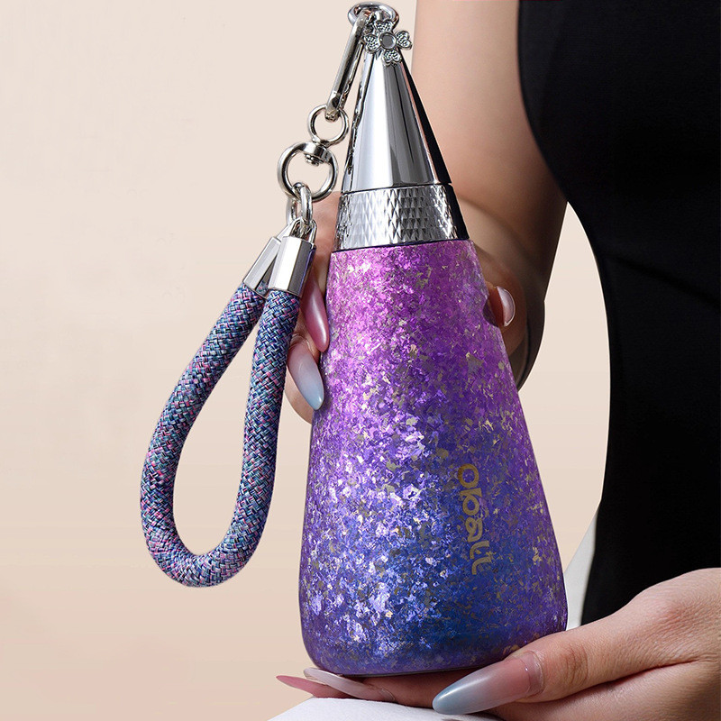 COD 2026oball Pure Titanium Thermos Cup Ladies Gradient High-value Straw Titanium Cup น้ําดื่มเพื่อส