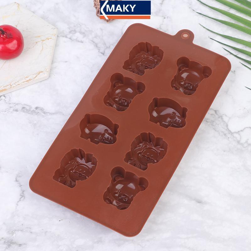 MAKY แม่พิมพ์ซิลิโคนสัตว์ Hippo Lion Bear Shape สบู่ช็อคโกแลตเค้ก DIY เครื่องครัว TH - รูปที่ 6