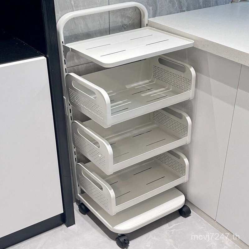 Universal ล้อขนมห้องครัว Multi-Layer Storage Rack Sundries Movable Rack รถเข็นขนาดเล็กในครัวเรือนตะก