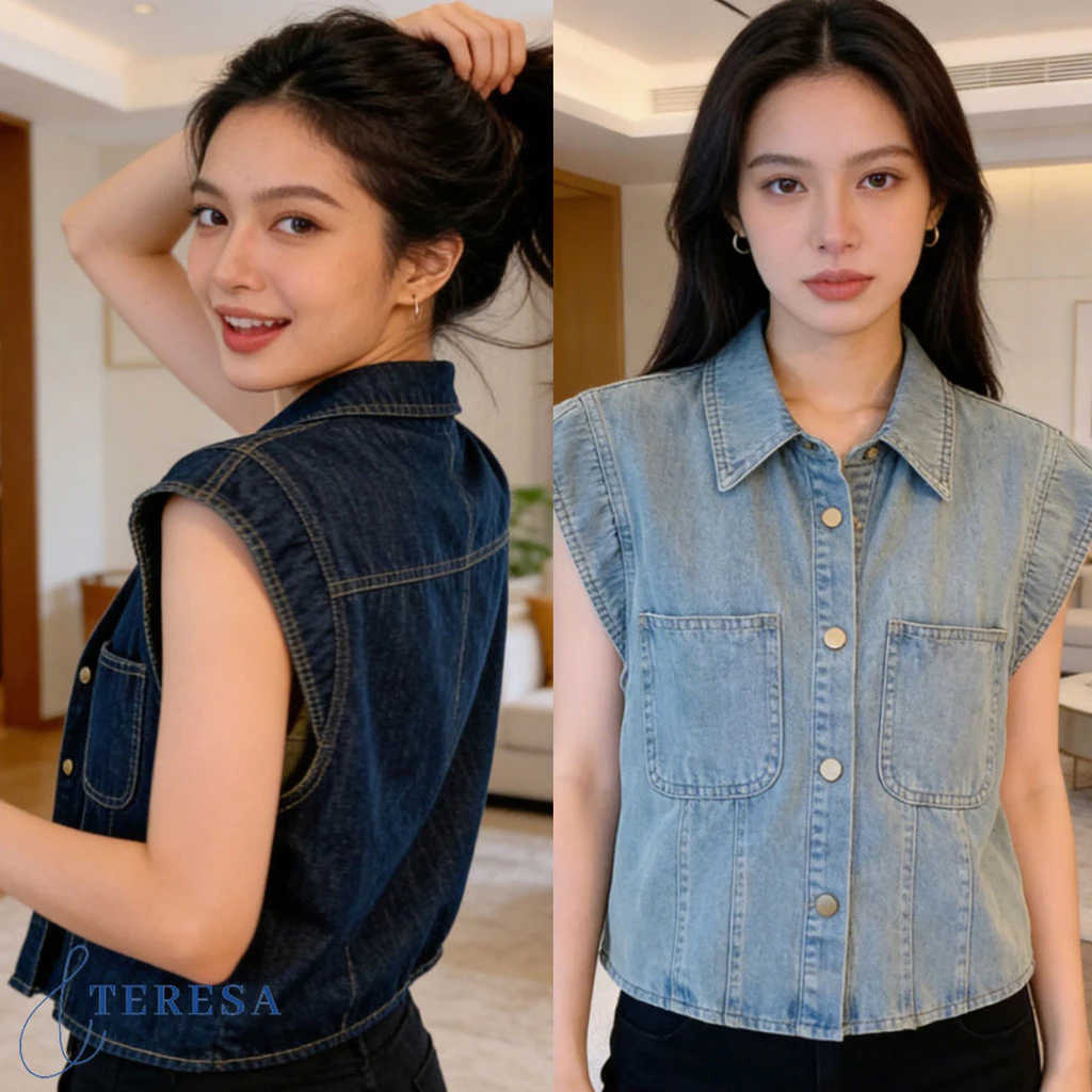 เสื้อยีนส์แขนกุดผู้หญิง ทรงสวย แบบพิเศษไม่เหมือนใคร