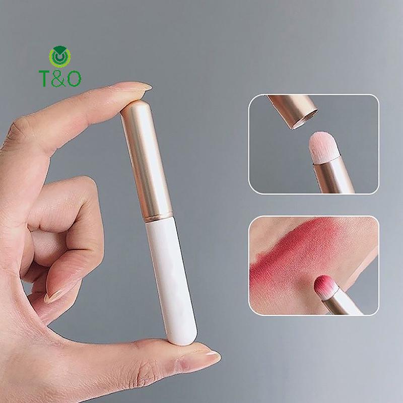 T&O 1 PC Mini ปลายนิ้ว Lipsti Blending แปรงแต่งหน้า Precision คอนซีลเลอร์ Make up แปรงโดมขนาดเล็กแบบ