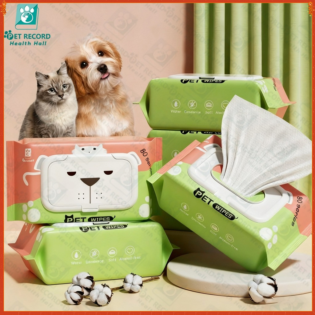 ทิชชู่เปียก 80 แผ่น แผ่นเช็ดแมว ทิชชู่หมา Pet wipes ทิชชู่เปียกสัตว์เลี้ยง สำหรับเช็ดสัตว์เลี้ยง