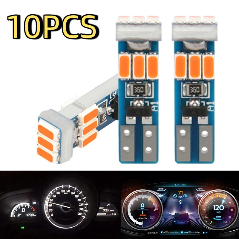 10PCS T5 Canbus high-power รถ W3W 3014 9SMD ตัวบ่งชี้ wedge รถเครื่องมือ 12V