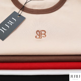 JUBUFASHION เสื้อยืดคอกลมทูโทน เสื้อสาวอวบ T-Shirt ผ้ายูนิโคล ไซส์L/XL อก35-44นิ้ว ส่งด่วน#606