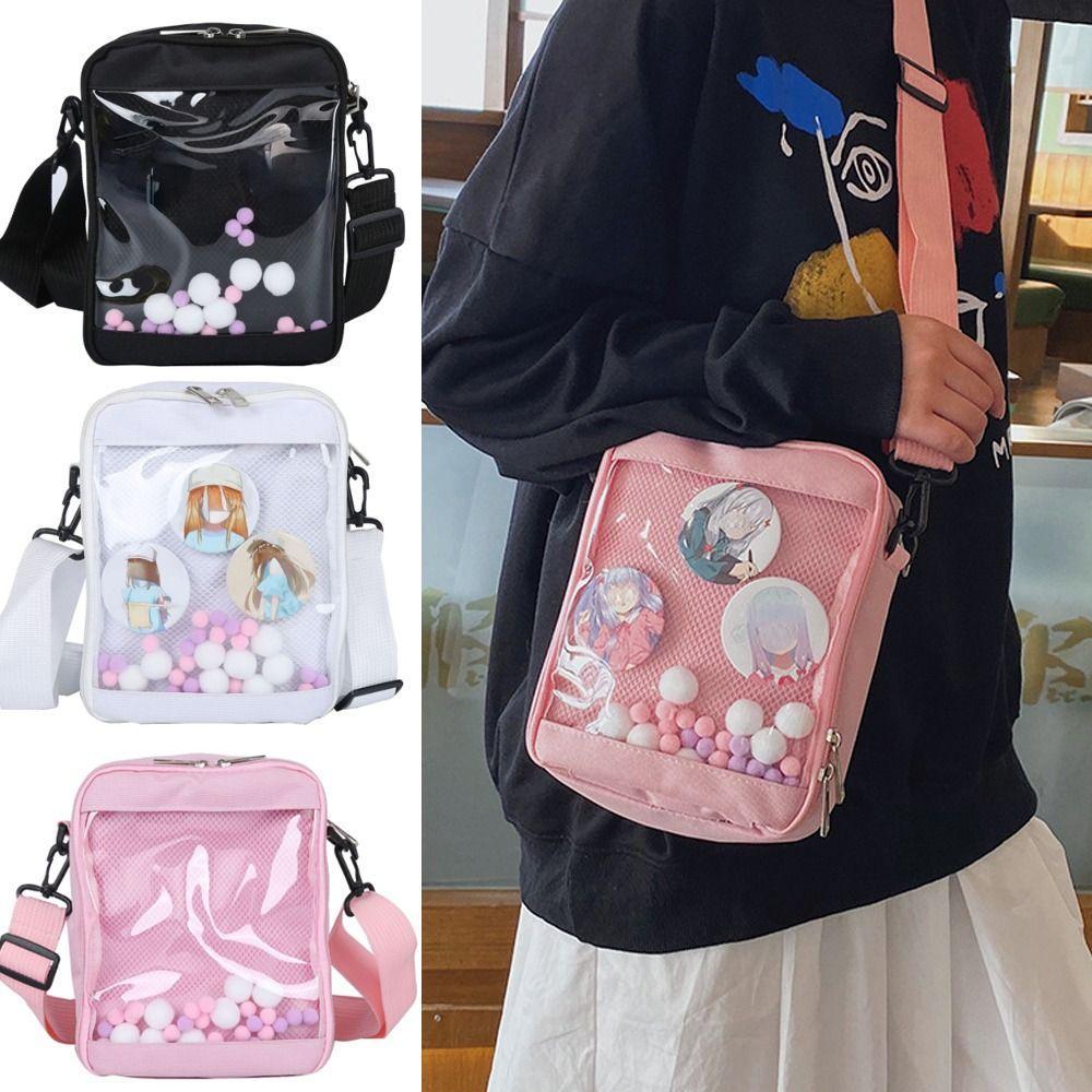 Emilee Mini Crossbody กระเป๋า,สีดําสีขาวโปร่งใสขนาดเล็ก Ita กระเป๋า,สไตล์ญี่ปุ่น PVC Simple กระเป๋าสะพายสตรี JK หญิง - รูปที่ 6