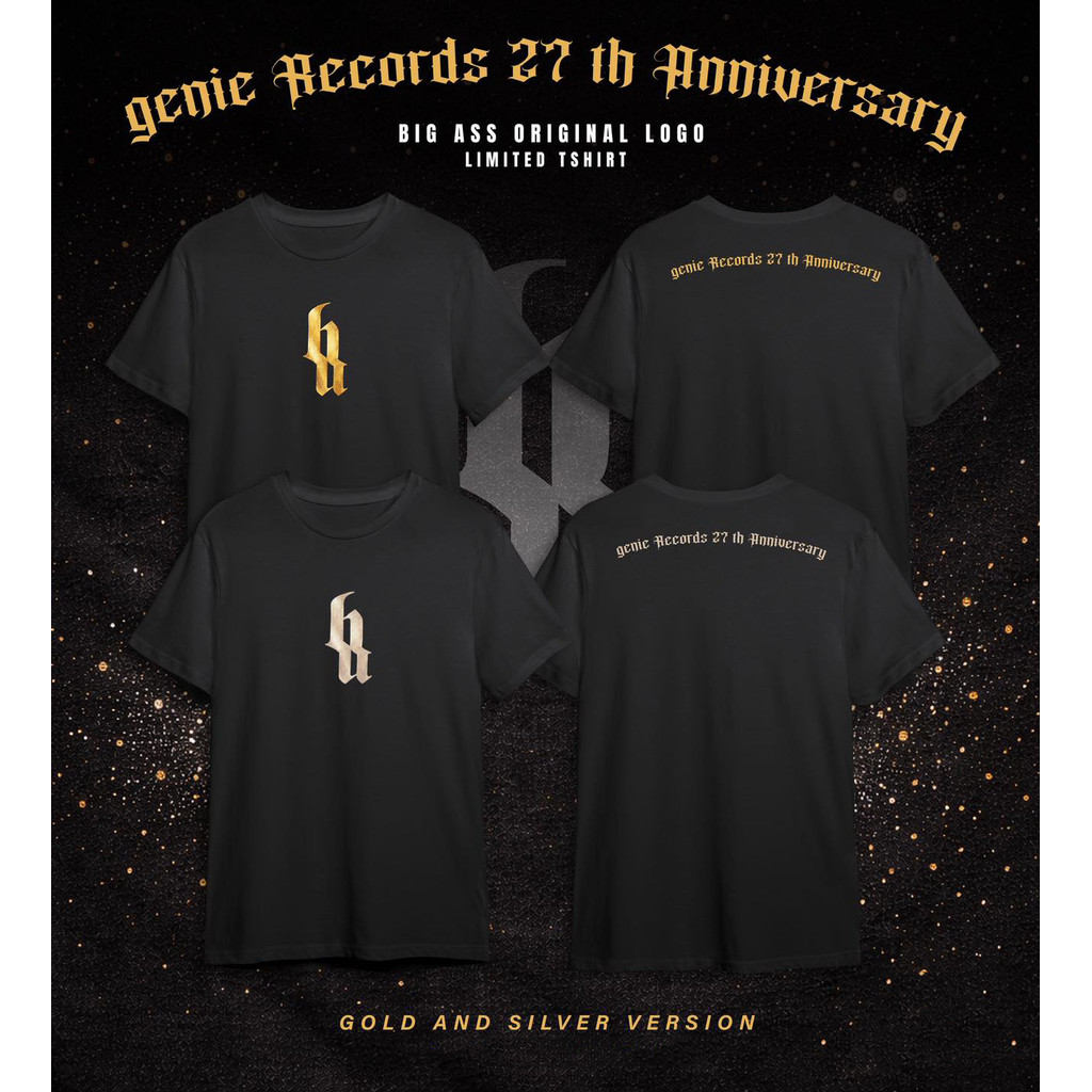 【พร้อมส่ง】genie Records 27th Anniversary BIG ASS Original Logo T-Shirt เสื้อยืดโลโก้ดั้งเดิมขนาดใหญ่
