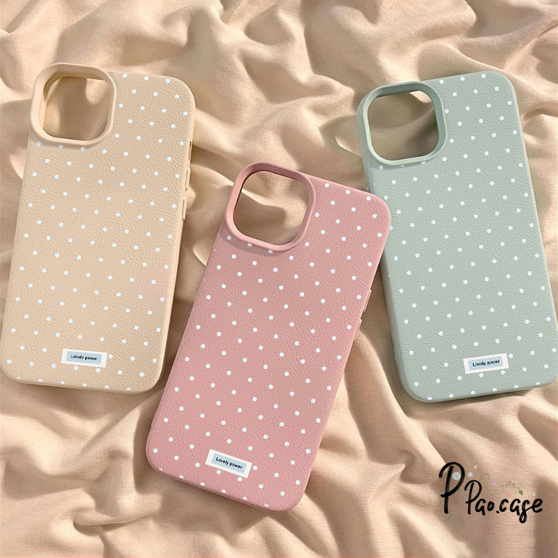 เคสลักษณะหนังลายจุดสีขาว ม้า2026 สวย สำหรับ IPhone 11 16 17 13 Air 12 15 14 Pro Max XR X XS Max 7 14 16 8 15 Plus