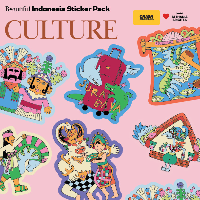 Beautiful Indonesia Sticker Pack – Culture Edition (Crash Baggage Indonesia