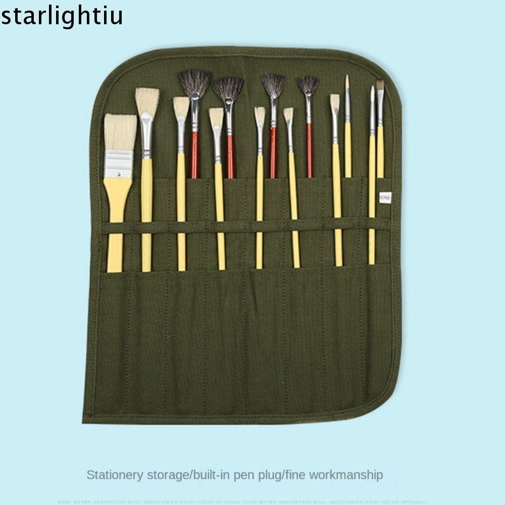 ESTHER Artist Green Roll Up Canvas Pen Cases