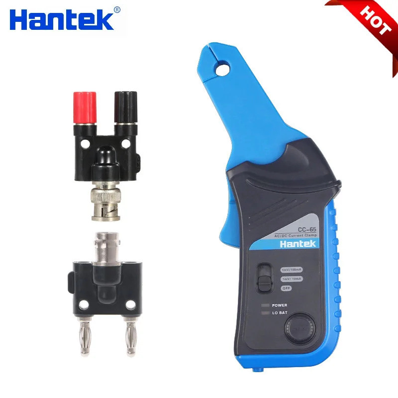 2026 Hantek AC/DC Current Clamp Probe Oscilloscope CC-65 CC-650 CC-800 พร้อมกล้วย" ปลั๊กอะแดปเตอร์ 2