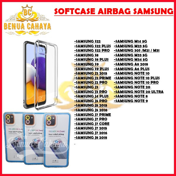 CLEAR AIRBAG CASE SAMSUNG J2 J2 PRIME J2 PRO J3 J3 PRO J4 PLUS J5 2015 2016 PRO J6 PLUS J7 CORE 2016