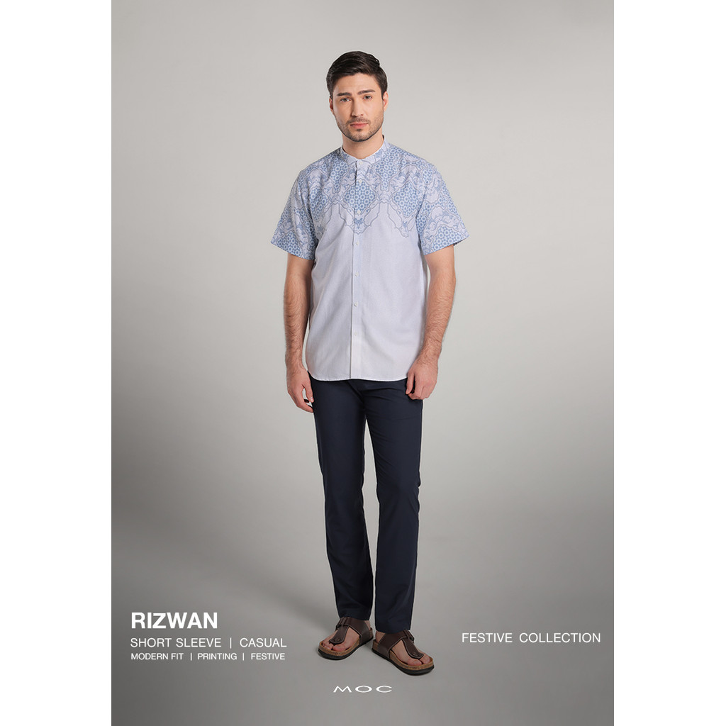 KEMEJA MOC - Rizwan Short Sleeve Shanghai Shirt - สีขาว