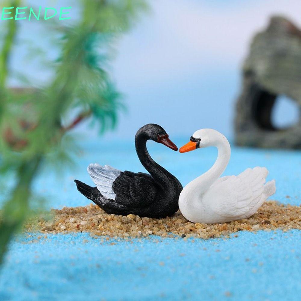 EENDE Swan Miniatures, Craft Cute Goose Model, Mini DIY Animal Lover Swan Jewelry Decor Accessories