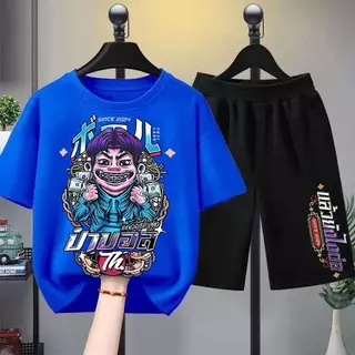 ✨ NEW ! ! ! COD เสื้อยืดเด็ก คอตตอน เสื้อยืดเด็ก คอตตอน ชุดสูทเด็กผู้ชาย ชุดลำลอง 2 ชิ้น แฟชั่น สำหรับเด็กชายตัวเล็ก ๆ