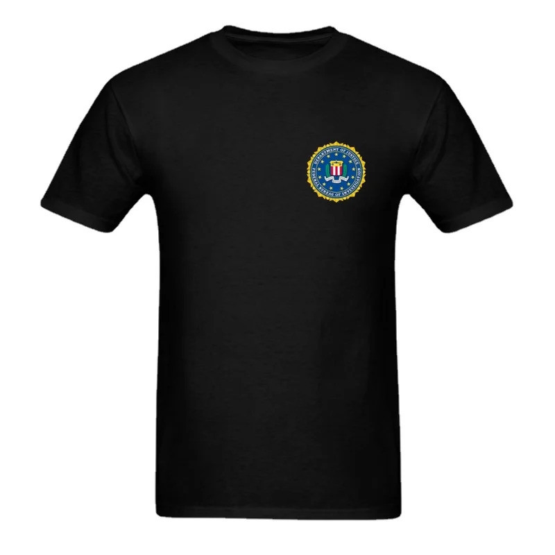 เสื้อยืดพิมพ์ลายสัญลักษณ์ FBI คอตตอน คอกลม แขนสั้น เสื้อยืดผู้ชาย รุ่นใหม่ ขนาด S-3XL
