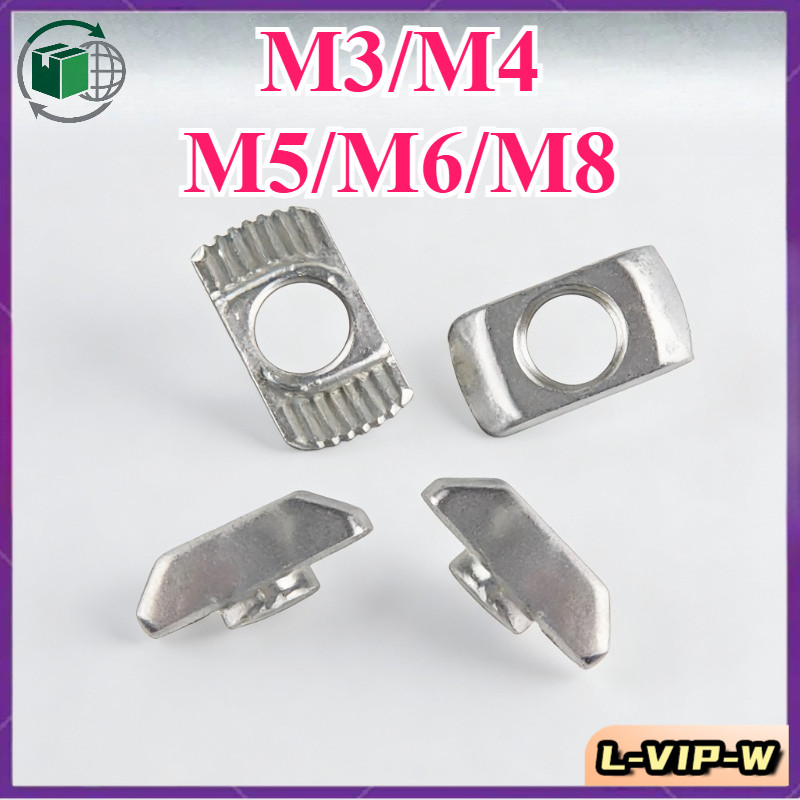 มาตรฐานยุโรป t-nut ชุบนิกเกิลเรือประเภท t-nut t-block M3/M4/M5/M6/M8L-VIP-W