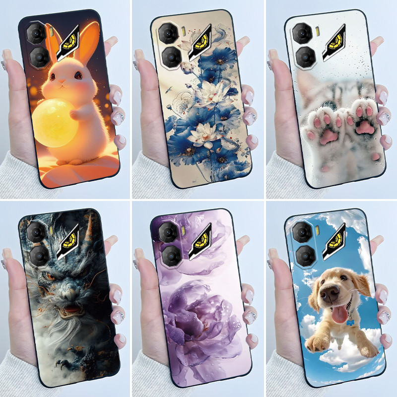 ปลอกสําหรับ ZTE Nubia Neo 3 5G Z2464N กรณีความงามหรูหราน่ารัก Cool ชายหญิงรูปแบบสีดํา Matte Soft TPU ซิลิโคนปกหลัง