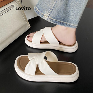 Lovito ลําลองธรรมดาเพิ่มหนาแต่เพียงผู้เดียวแฟชั่นนางฟ้าเทปกั…