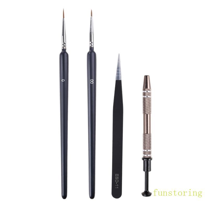 FUN 4 ชิ้นคีย์บอร์ด Lube Kit รวมแหนบ 4-Claw Grabber Lube Pan Lube แปรงสําหรับคีย์บอร์ดแบบกําหนดเองคี