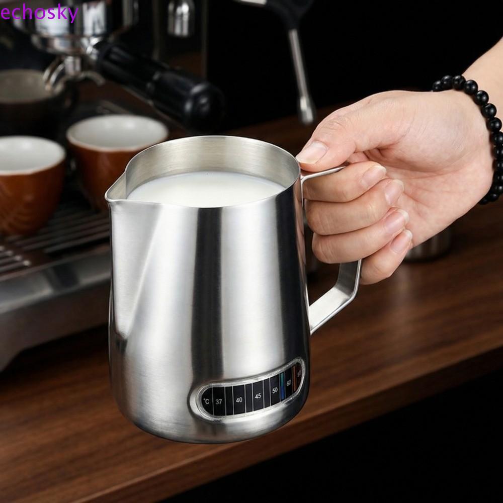 ECHOSKY Latte Art Cup,ที่ถูกต้อง Scale อุณหภูมิ Sensing กาแฟนม Frothing Pitcher, Latte Art เครื่องมื