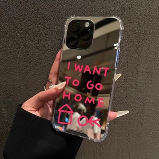 🔤【CREATIVE ENGLISH CASE】เคสไอโฟน เคส iPhone 16 15 14 13 12 11 X 8 7 Pro Max Plus มิเรอร์สวย + ข้อความอังกฤษสร้างสรรค์