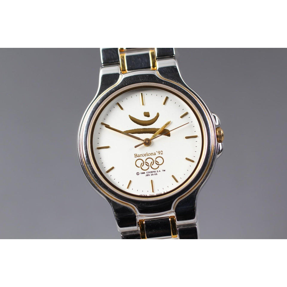 1991 [near mint] seiko lucent 7n01-6410 barcelona olympic 32mm qz men's watch