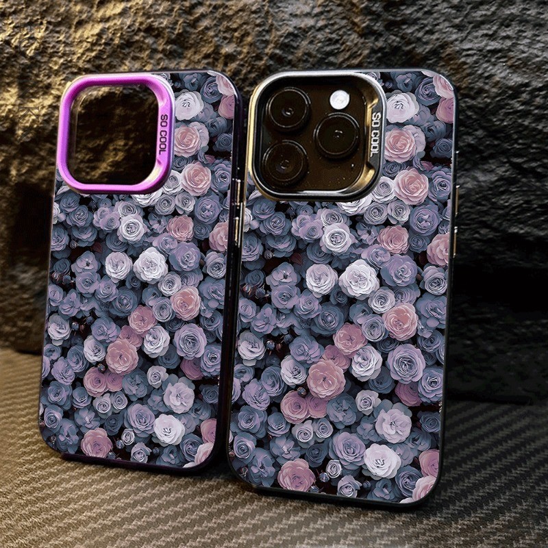 Rose สําหรับ iPhone17 16 15 14 13 12 11Pro Max 7 8 Plus XR กันกระแทกป้องกันหน้าจอปลอก