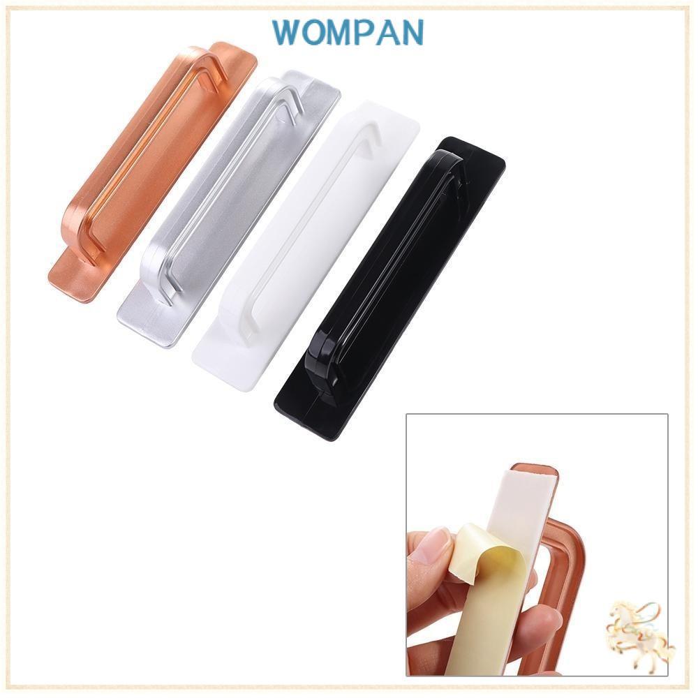 WOMPAN ที่เก็บที่จับตู้เสื้อผ้า, ที่จับลิ้นชักวางอเนกประสงค์, ตู้หน้าต่างมือจับประตูพลาสติกที่ทนทานแบบมีกาวในตัว