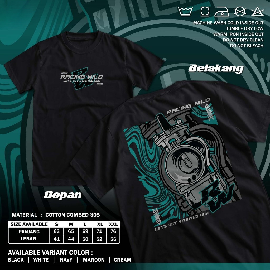 กรุณา.ของ | Wild Lets Get Started Now RW คาร์บูเรเตอร์ Racing เสื้อยืด Herex รถจักรยานยนต์ Distro เส